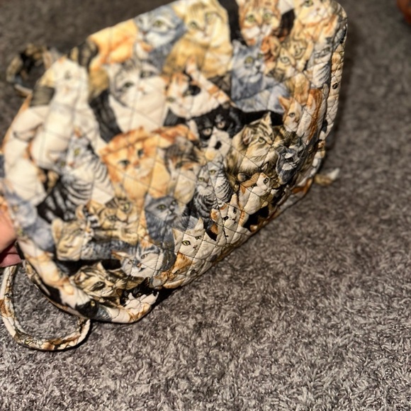 Vintage Larenda Stitched Kitty Cat Quilted Crossbody Handbag - Picture 11 of 13